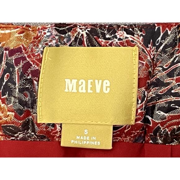 Anthropologie Metallic Skirt Mini Jacquard Holiday Party Boho Floral Pockets Fun - Picture 11 of 13